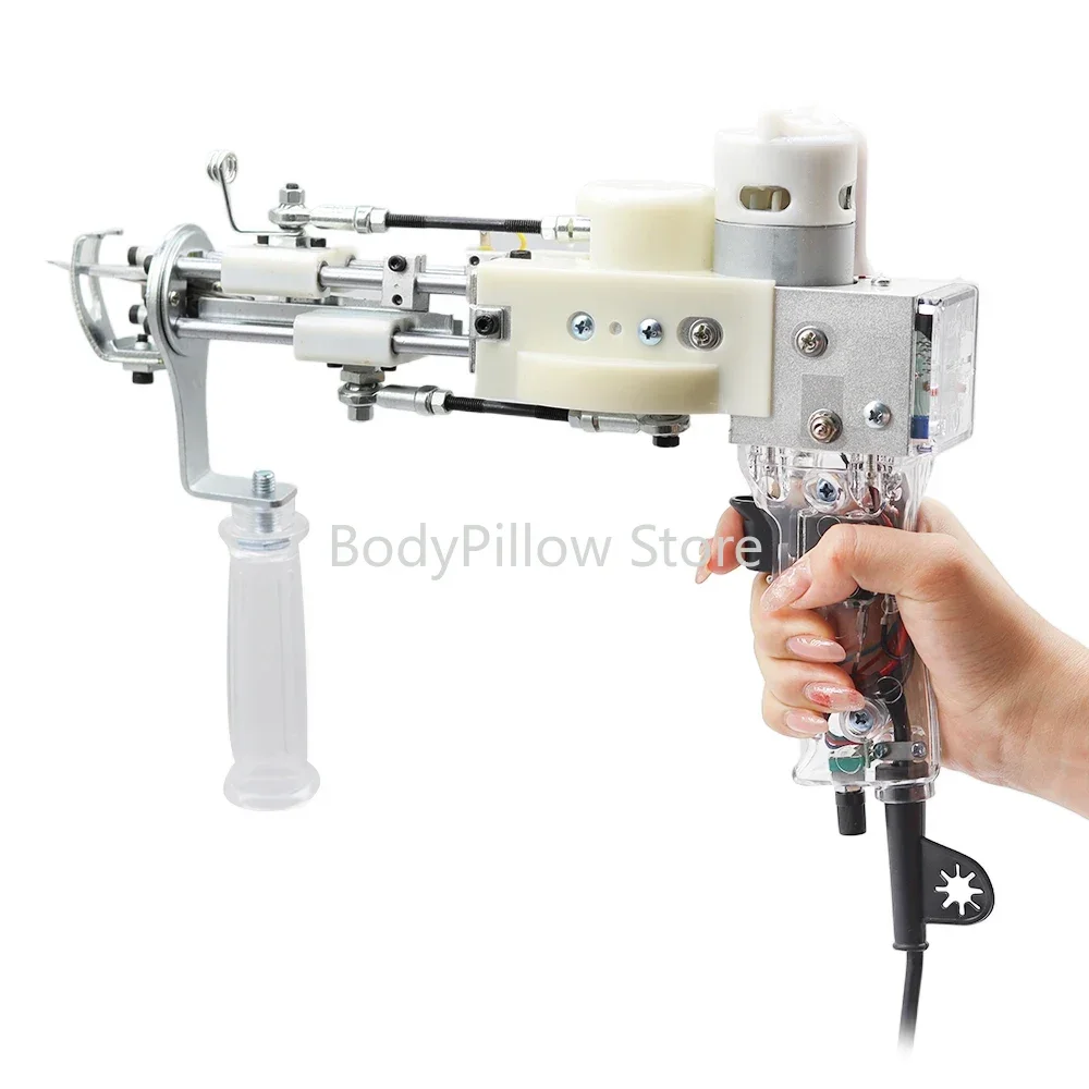 مسدس خصلة بإبرة كهربائية 2 في 1، مسدس معنقدة، معدات صامتة مزدوجة المواد، مقص فولاذي أبيض، مسدس نسيج السجاد