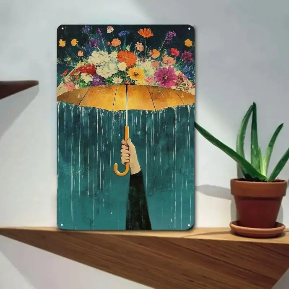 Vintage Floral Metall Blechschild 8x12 Zoll Wetterfestes Wandschild Retro Garden Cafe Home Decor