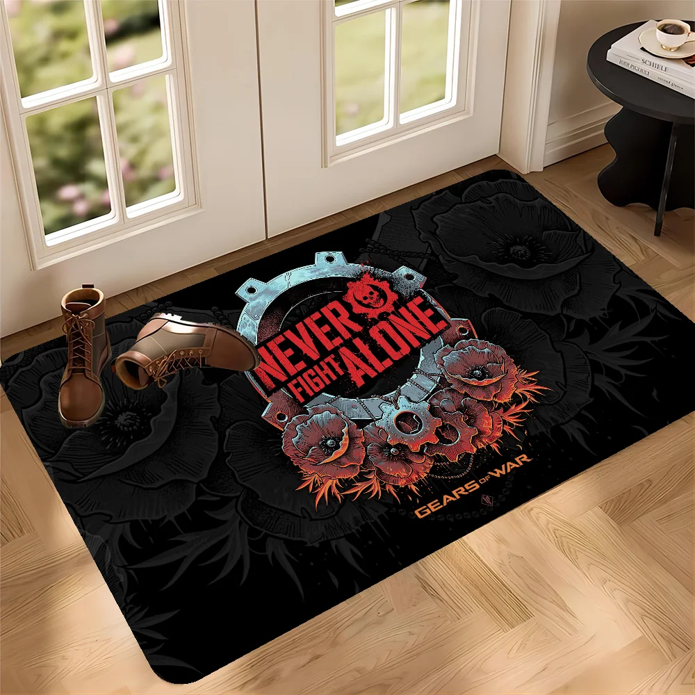 

Video Game Gears Of War Bathroom Mat Retro Multiple Choice Living Room Kitchen Rug Non-Slip Bedside Mats