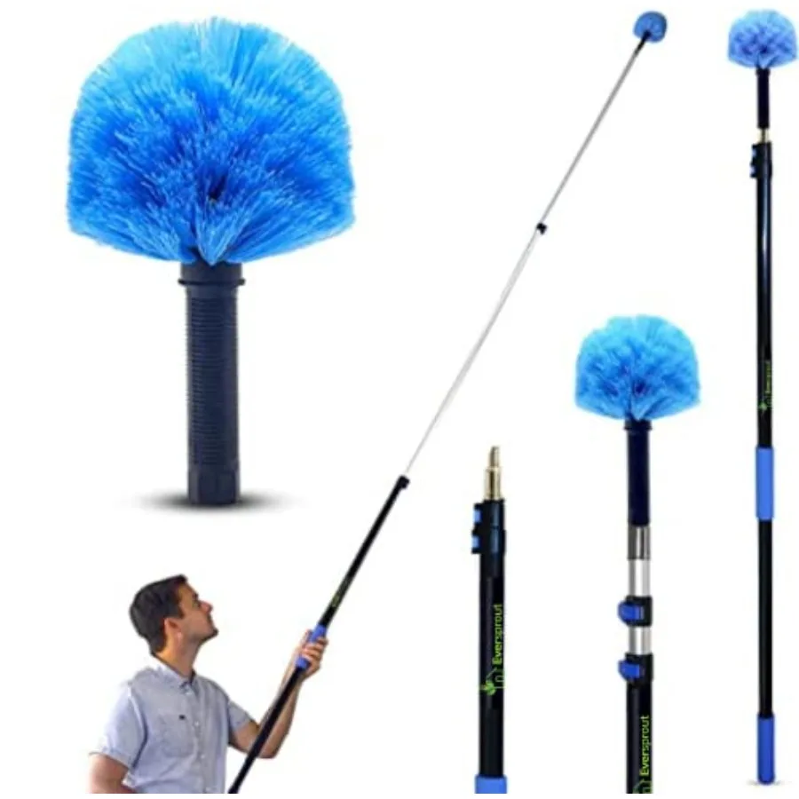 

5-to-12ft Telescoping Durable Duster with Extension Pole Lightweight 3 Stage Cobweb Duster Extendable to 20ft Reach for Cleanin