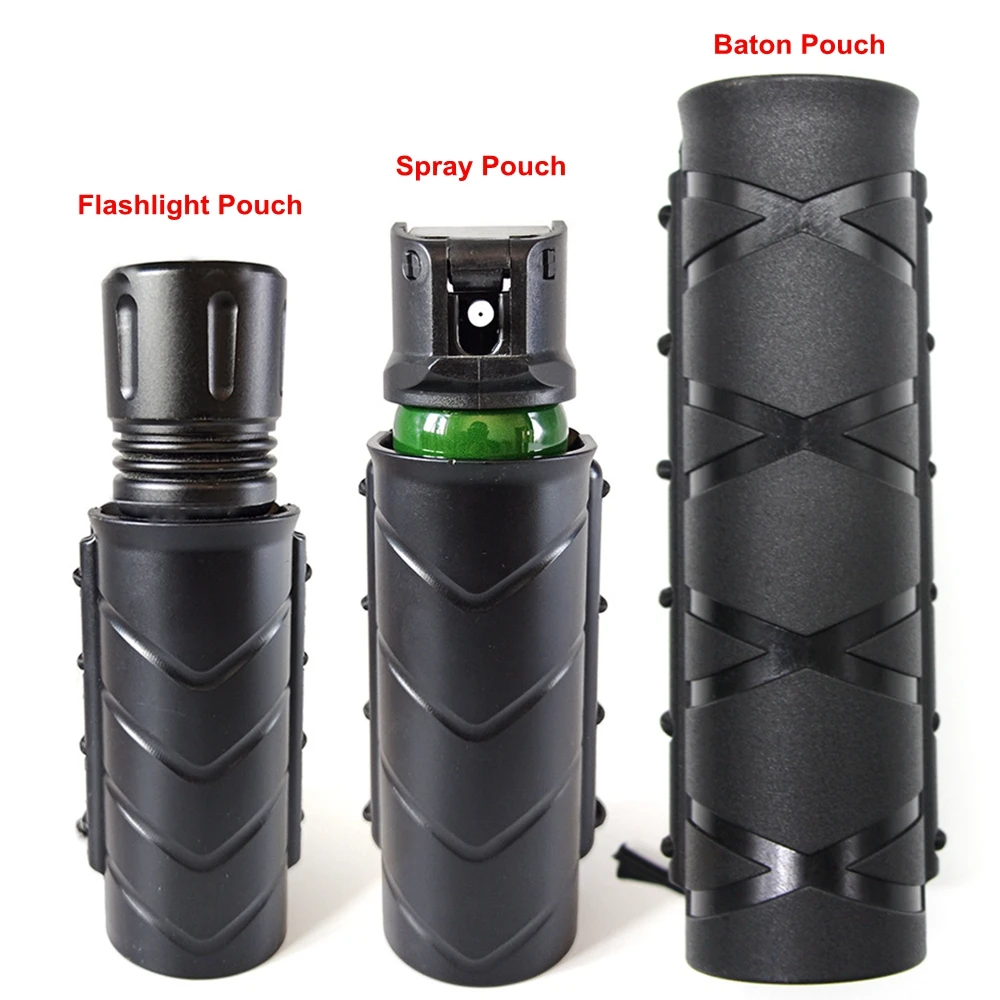 

Baton Pouch Tactical 360 Degree Rotating Flashlight Pouch Outdoor Spray Pouch Molle Clips for Vest Duty Belt Telescopic Holster