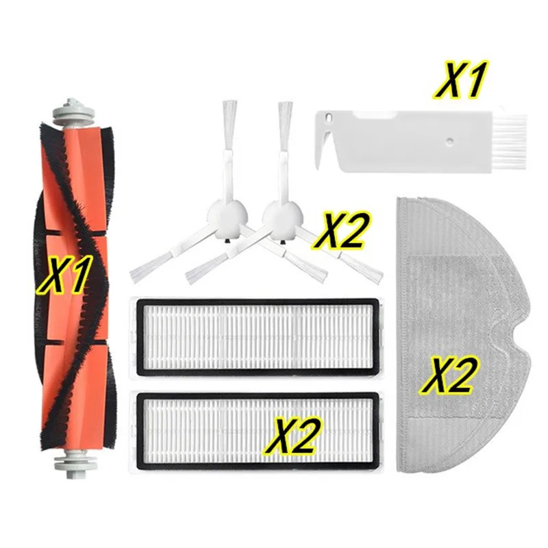 For Mijia 1C STYTJ01ZHM Sweeping Robot Accessories Main Brush Edge Brush Filter Cloth Set