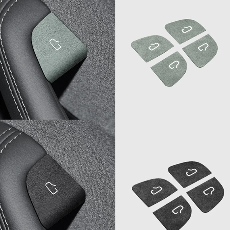 Car Door Switch Button Decorative Sticker Leather Decorative Sticker For Tesla Model 3 2024 Interior Modification Accessories