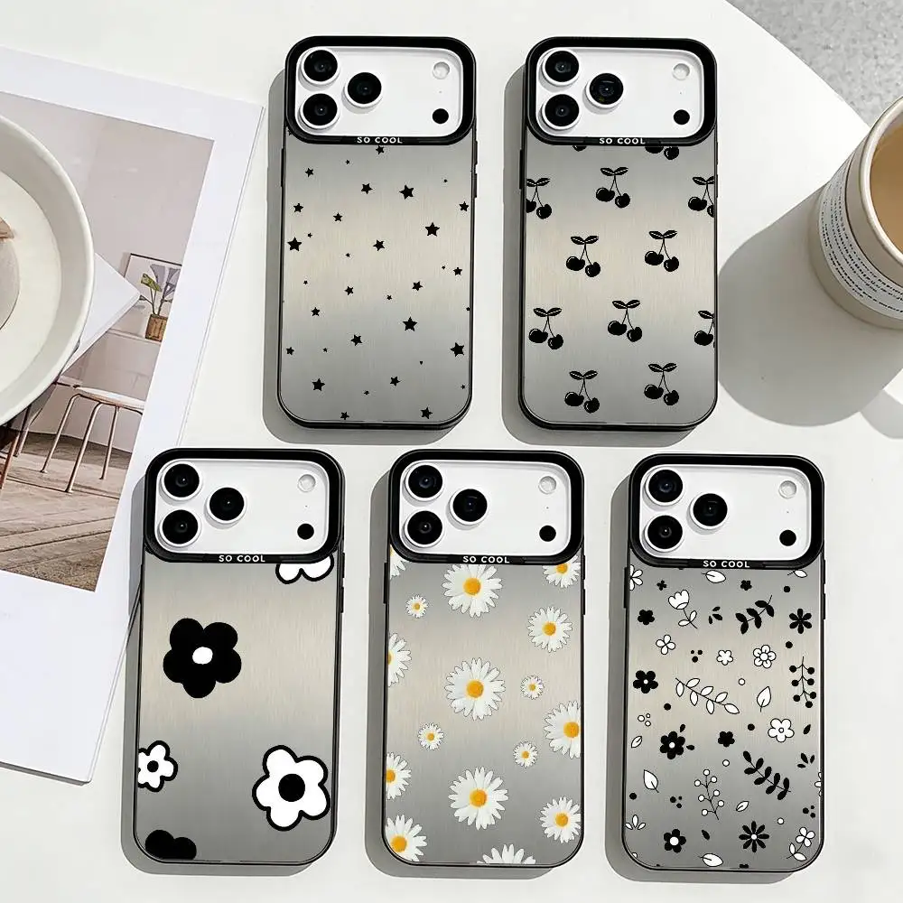 

Black and White Minimalist Print Phone Case For iPhone17,16,15,14,13,12,Pro Max Black Colorful Phone case