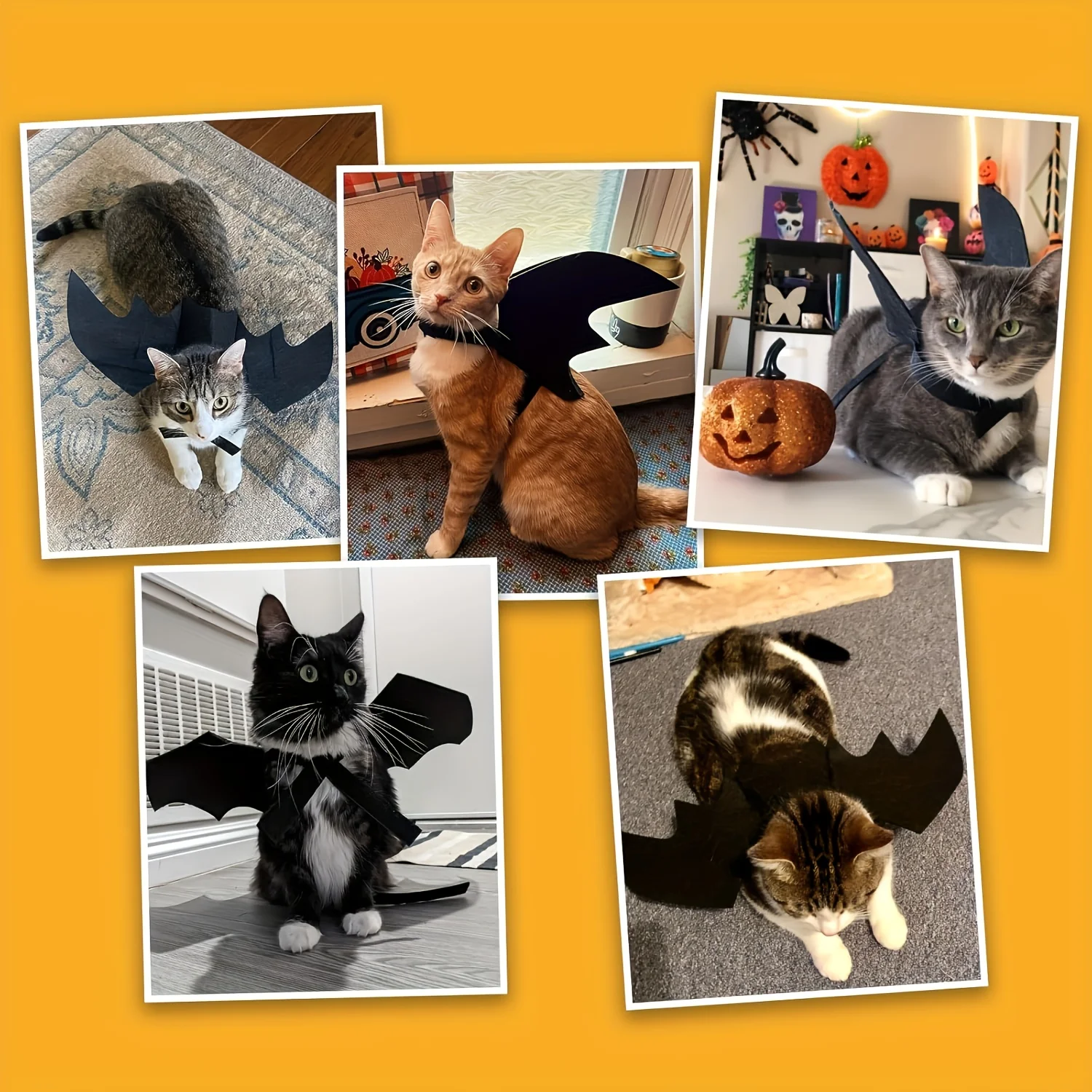 1/3 Stück Katzenflügel Halloween-Kostüme Kleines Hunde-Cosplay-Partykleid für Haustier-Welpen Feiertags-Rollenspiel-Dekor Halsband-Zubehör – Detail 9