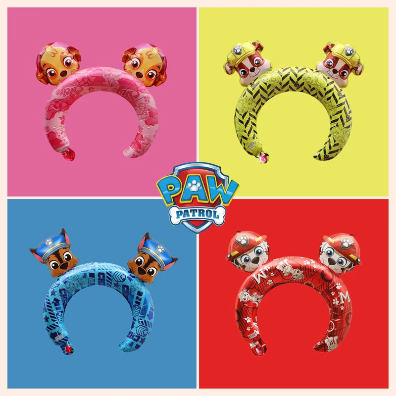 

Paw Patrol Cartoon Crown Inflated Headband Foil Balloon Chase Marshall Skye Balloon Children's Toys Birthday Party Decorations