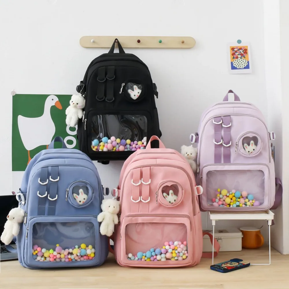 

Japanese Genjuku Style Girl Campus Backpack College Students Soft Large Capacity Pain Bag Kawaii Girls Cartoon Schoolbag