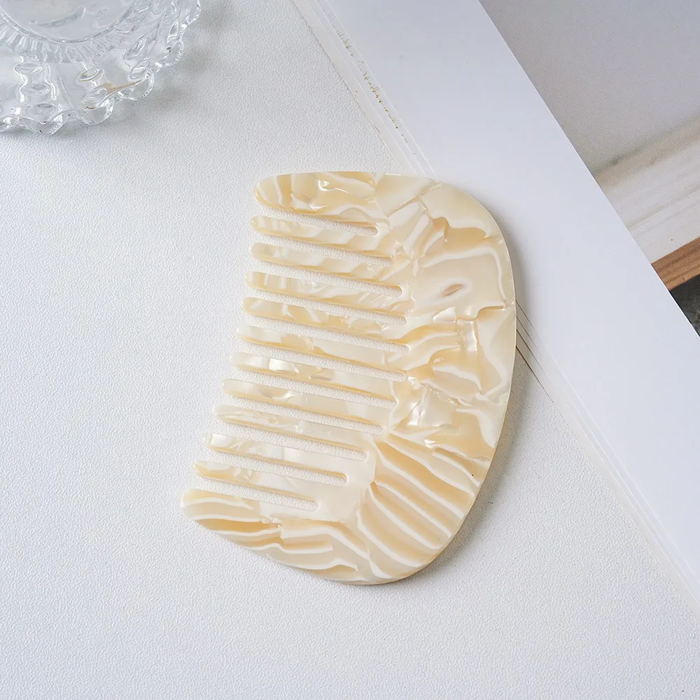 Marble Pattern Hair Comb Marbled Anti-Static Acetate Comb Ergonomic Rounded Teeth Scalp Massage Comb