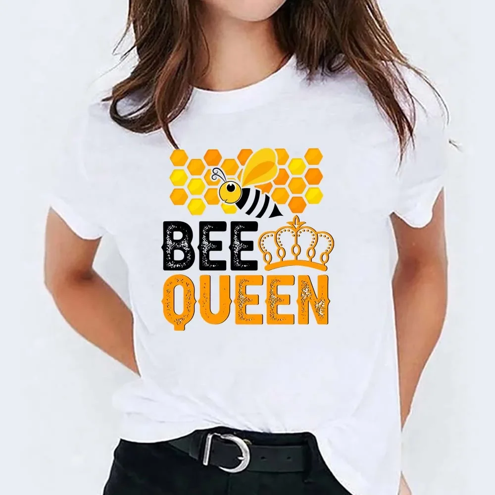 

Bee Queen Tshirt Baggy Print T-shirt Design Customized T Shirt 100% Cotton Women Summer Diy Your Own Graphics Logo Photo