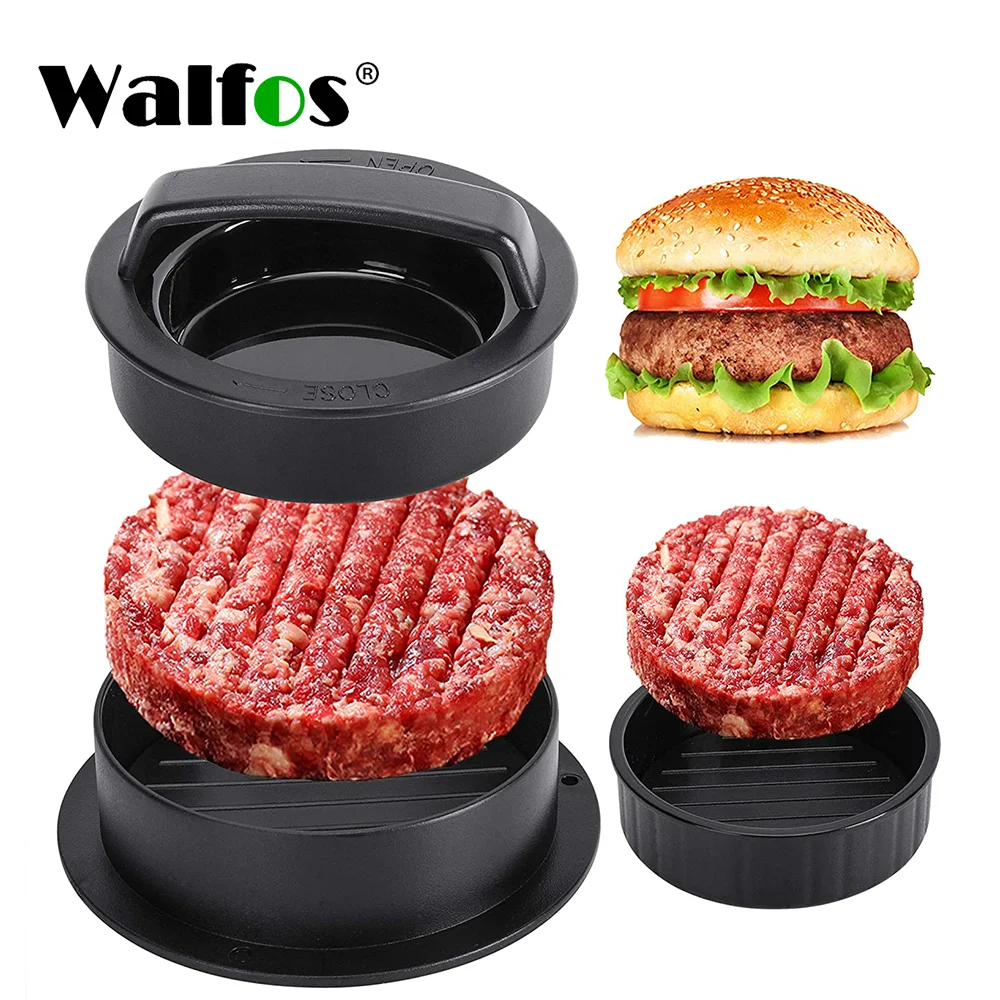 

Walfos Hamburger Maker Hamburger Press Round Shape Non-Stick Chef Cutlet Hamburger Meat Beef Grill Burger Press Patty Maker Mold