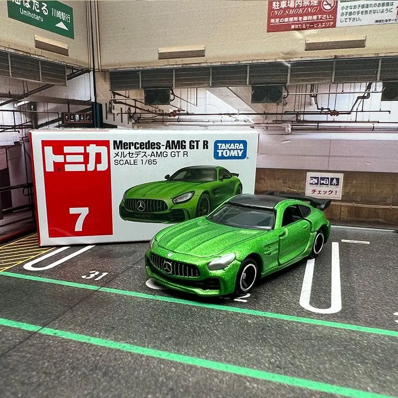 Takara Tomy Tomica No.7 Mercedes AMG GT R Alloy Car Diecast Model Replica Series Children Gifts Boy Toys