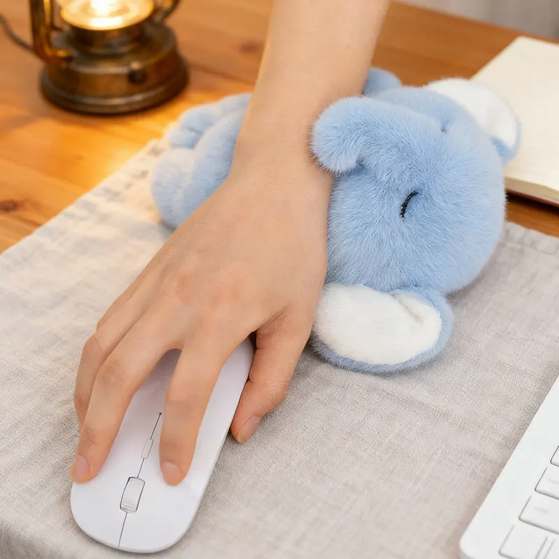 

19 см лежащая кукла-животное, милый настольный орнамент-компаньон, мышь, защита на запястье, коврик для пальмы, сокровище, панда, отпугивающий медведь, пингвин