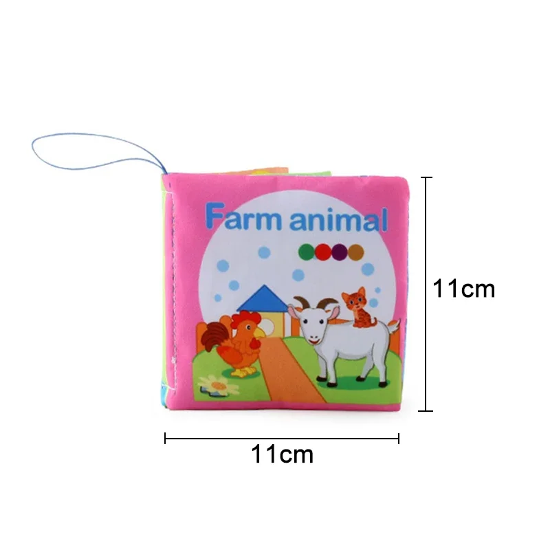 Baby Soft Cloth Book for Newborns 0-12 Months 3D Book Animal Family Cognitive Montessori Early Educational Toys for Kids Gift