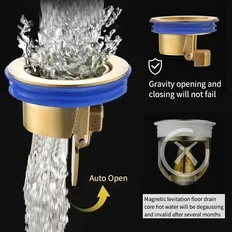 All-copper Floor Drain Core Floor Shower Drain Stopper Insectproof Anti-odor Deodorization Toilet Kitchen Bathroom Toilet Sewer image 2