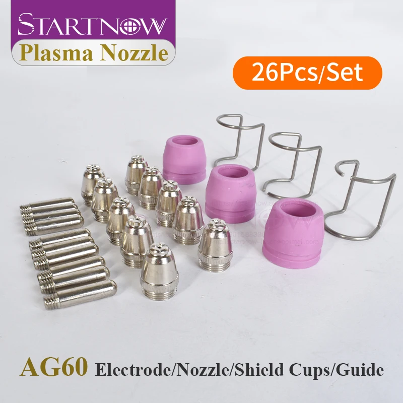 Startnow AG60 SG55 Consumables Kit Electrode Shield Cups Plasma Cutter Welder Torch with Guide WSD60 Plasma Cutters Parts