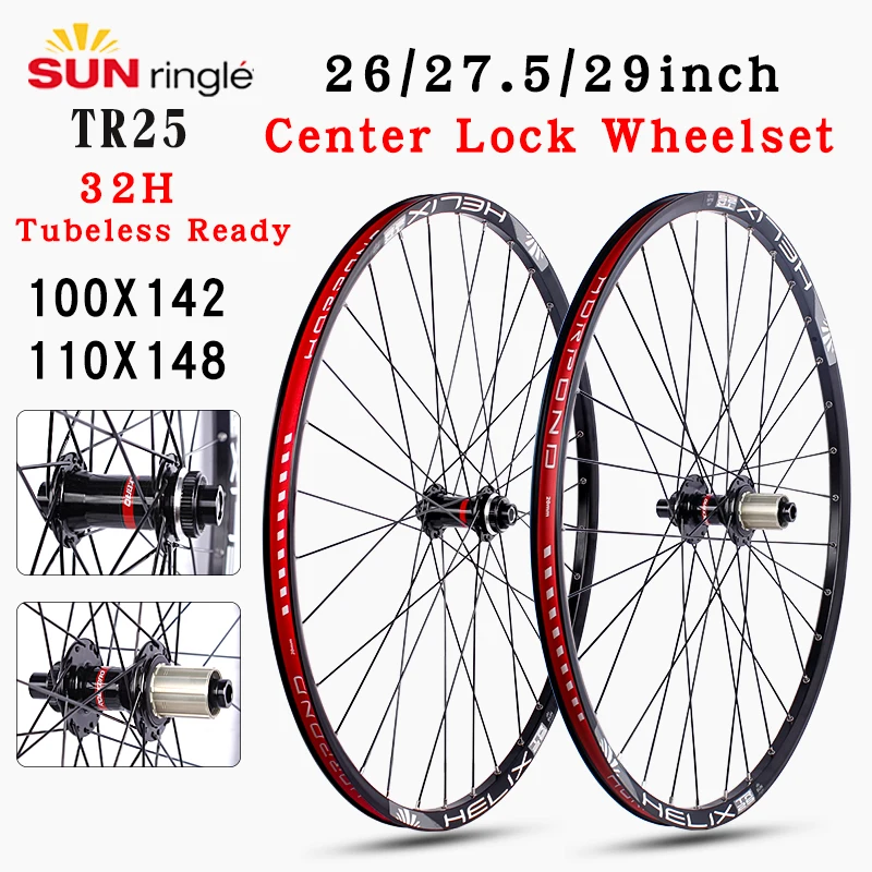 

SUNRingle TR25 Bike Wheelset 26/27.5/29inch Central lock hub 7-12S HG/MS 12V Cassette Tubeless Ready Vacuum Bicycle Wheel