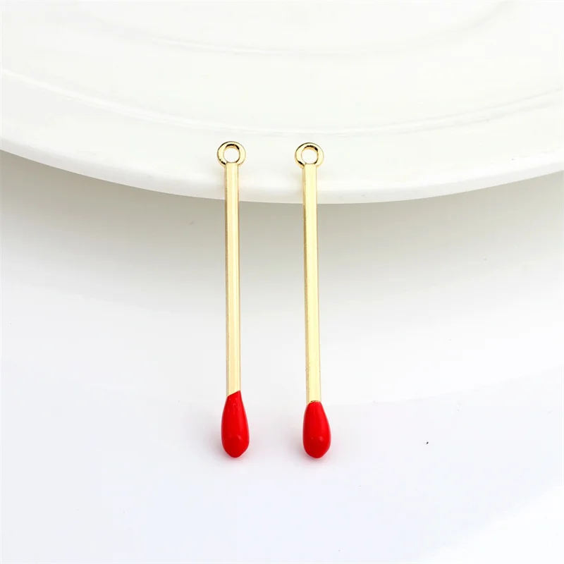 6pcs New Korean Match Matchstick Charms For Jewelry Making DIY Necklace Earrings Earring Bracelets Key Chain Charms Supplies