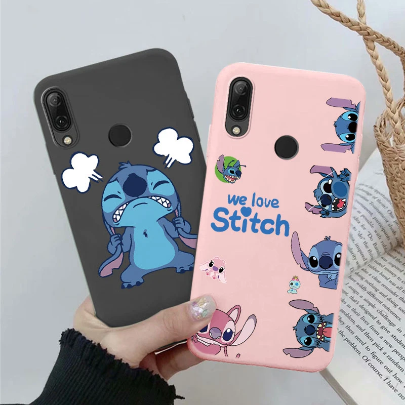 Stitch Abomination Phone For Huawei P Smart 2019 Anime Cover For Huawei P Smart 2019 Funny Kawaii Cartoon Pattern Shockproof Bag