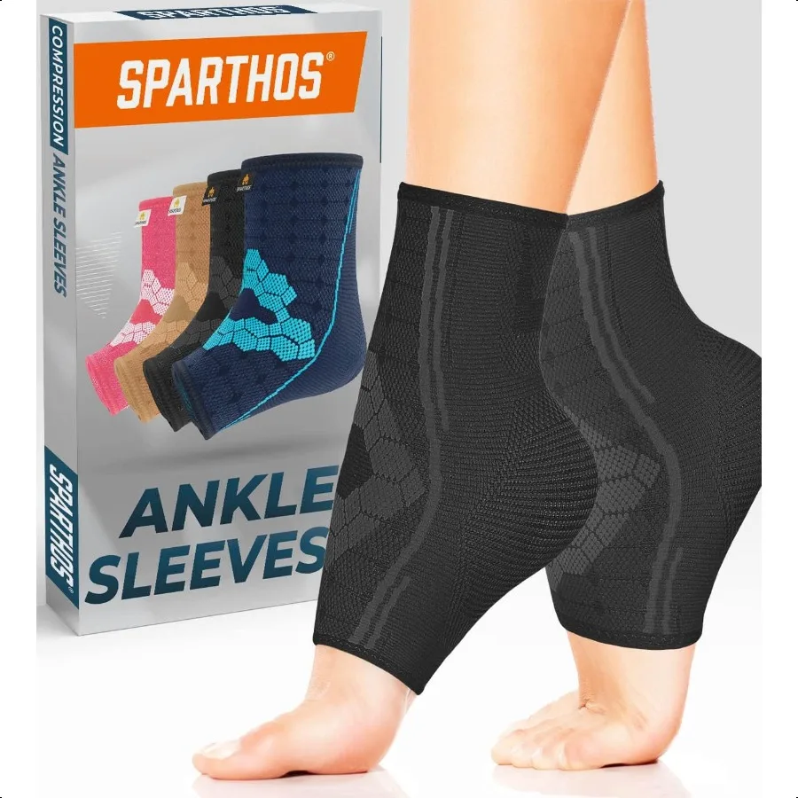 

Sparthos Ankle Comprion Sleeve Pair Plantar Fasciitis Brace with Arch port Foot Ankle Socks for Men and Women Increase Blood Ci