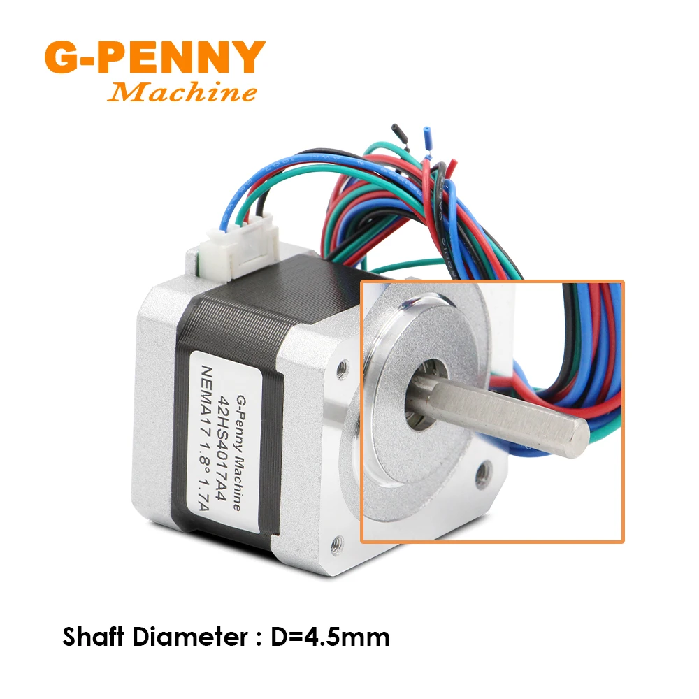Motor paso a paso Nema17 42HS4017A4, 1,7a, 0,42n. m, 60OZ-IN, 1,8 grados, 4 Plomo para impresora 3d cnc, envío gratis