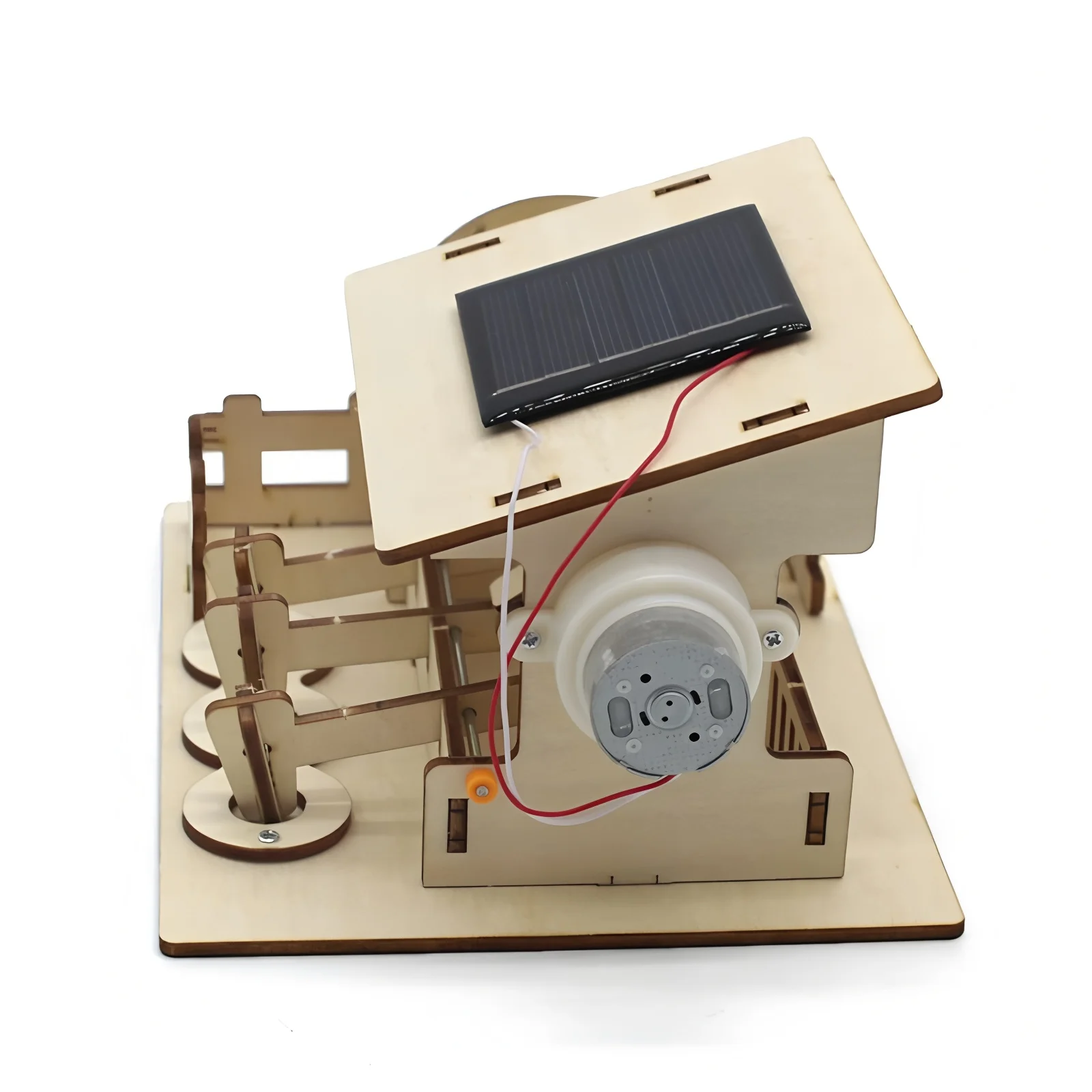 عجلة مائية تعمل بالطاقة الشمسية، نموذج تجميع مصنوع يدويًا للأطفال، أحجية الصور المقطوعة الخشبية ثلاثية الأبعاد، ألعاب تعليمية هدية ذاتية الصنع