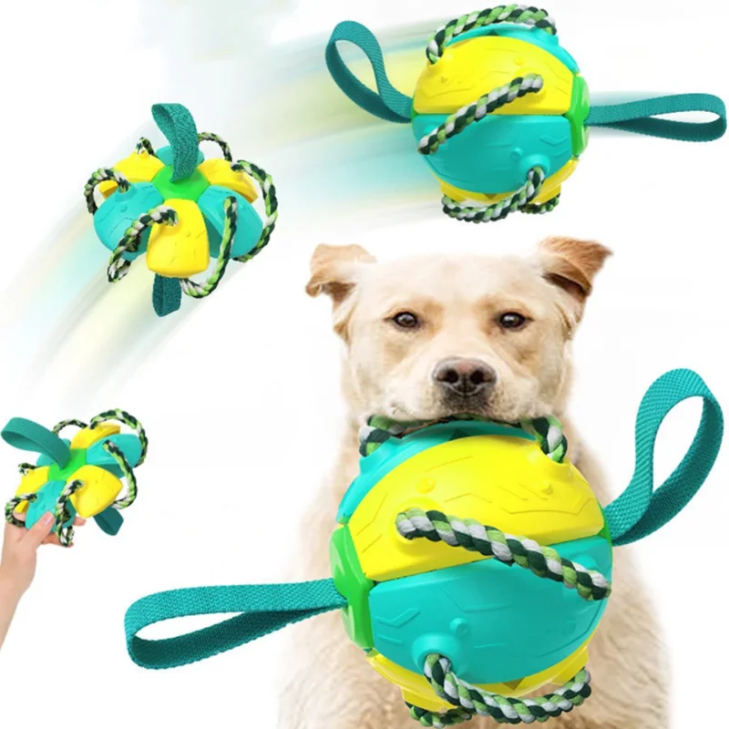 New Dog Soccer Ball Interactive Pet Toys Foldable Ball Molar Toy Outdoor Training Ball for Puppy Dog Chew Dog Accessories