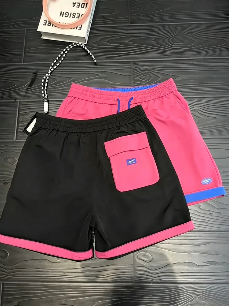 

Quick Dry Ice Silk Shorts Men's Summer Outdoor Fitness Sports Five-Quarter Length Casual Pants Loose Fit Straight Leg mid Waist