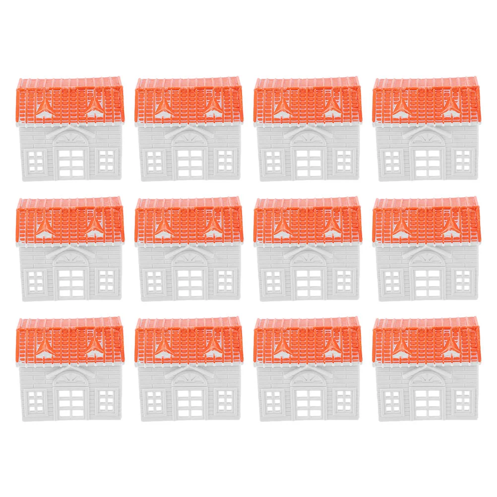 

12 Pcs Villa Model Vintage Home Decor Dollhouse Cottage White Abs Toy for Building Houses