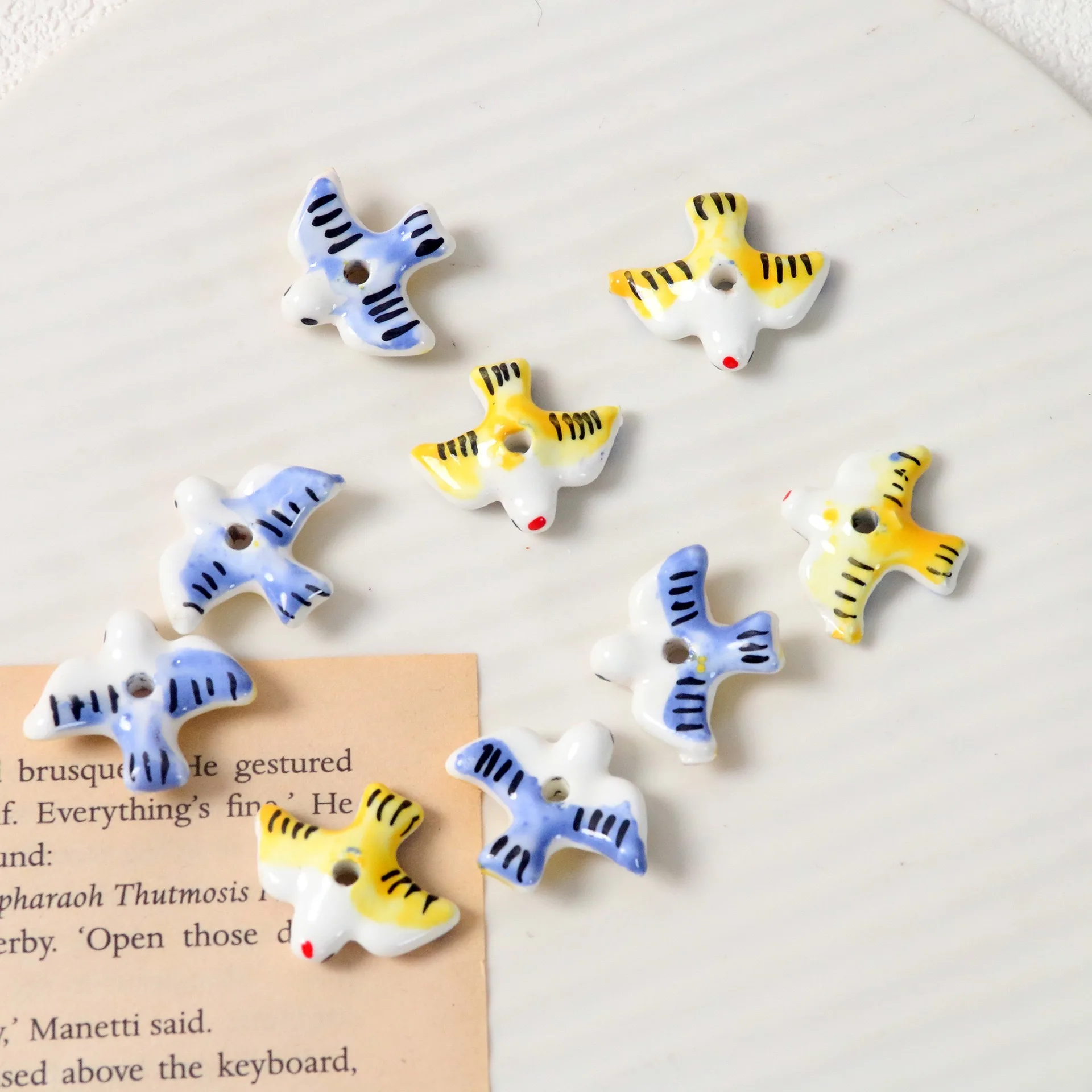 حمامة السلام ثلاثية الأبعاد محاكاة مرسومة باليد ابتلاع حمامة السيراميك حبة لتقوم بها بنفسك مجوهرات اكسسوارات سوار قلادة قلادة المواد #2