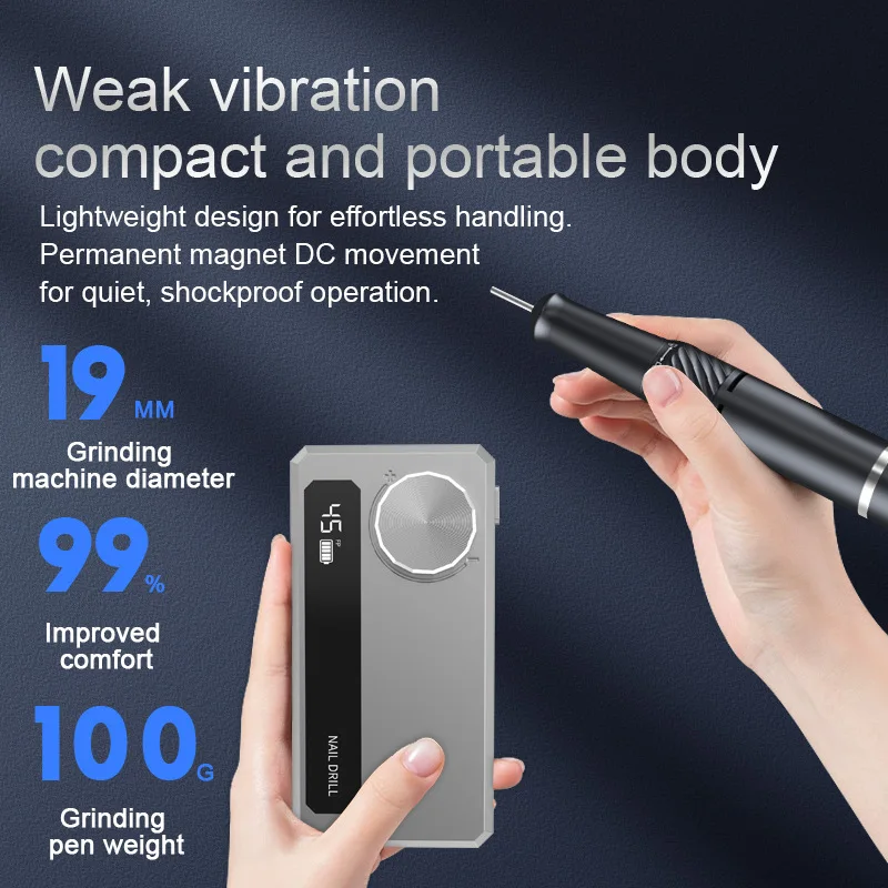 45000RPM 전문가용 전기 네일 드릴 저소음 네일 폴리싱 머신 고속 네일 파일 휴대용 네일 도구