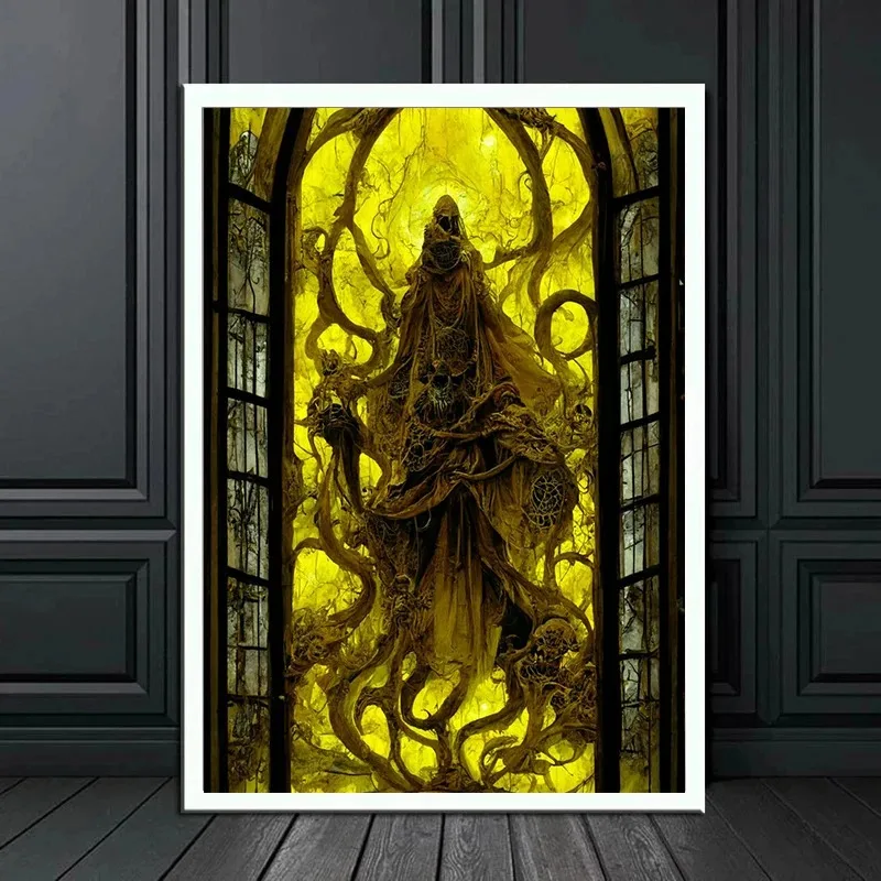 Cthulhu Myth King of Yellow Clothes Hastur Poster Lovecraft Horror Canvas Painting Wall Prints Picture Room Home Decor