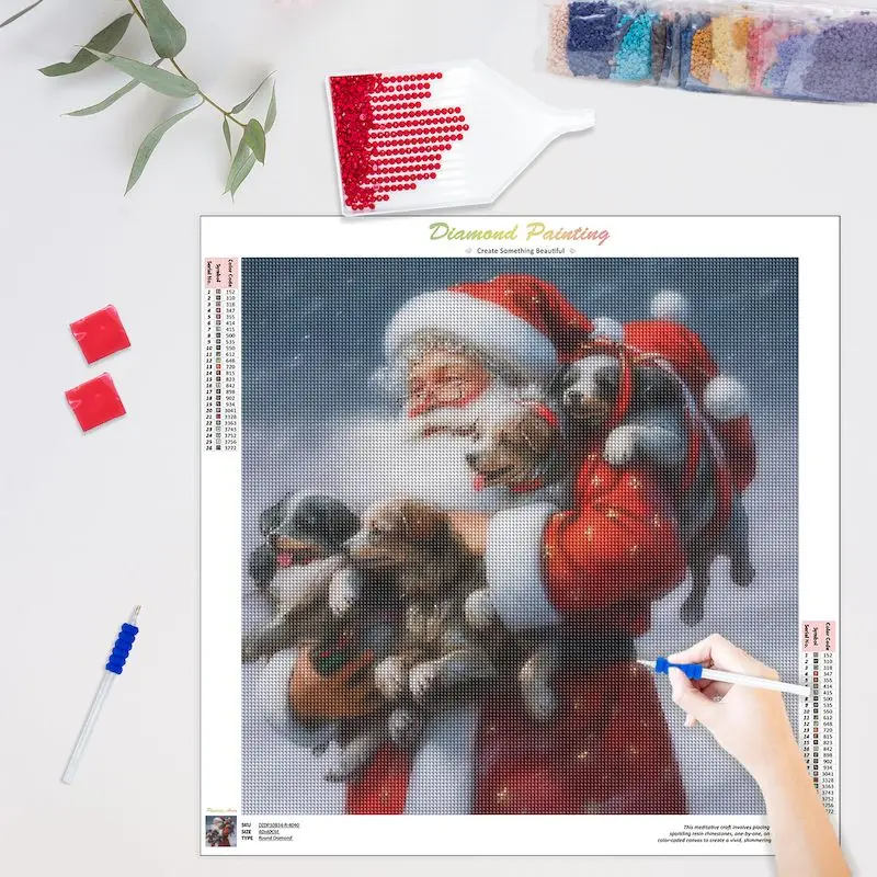 CHENISTORY 5D Full Diamond Painting  Santa Claus Diamond Mosaic  Cross Embroidery Kit Modular Pictures Paintings On The Wall