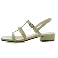 Summer Shoes Sandals For Women Fashion Black Blue Party Shoes Footwear Large Size 50 Buckle Low Heels Women's Flip Flops Casual