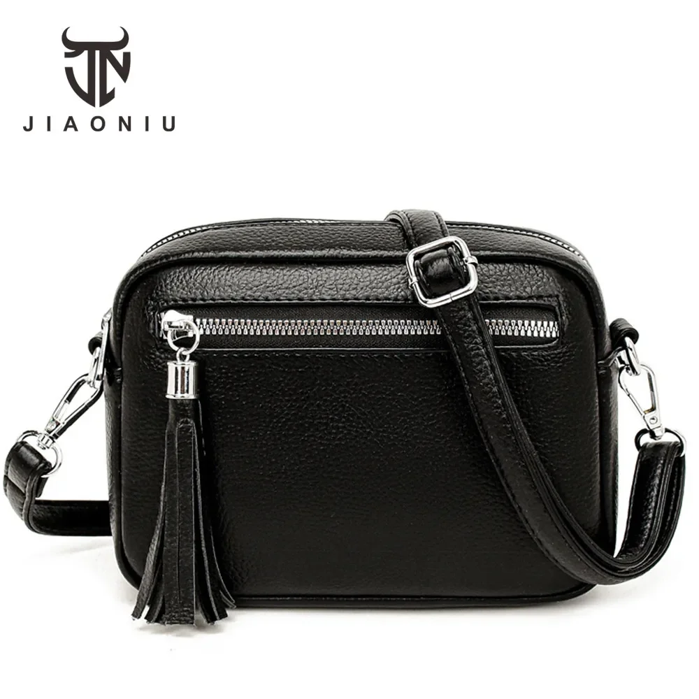 New Fashion Women Soft Leather Handbags Women\'s Tassel Zipper Shoulder Bags Designer Female Luxury Brand Ladies Messenger Bag