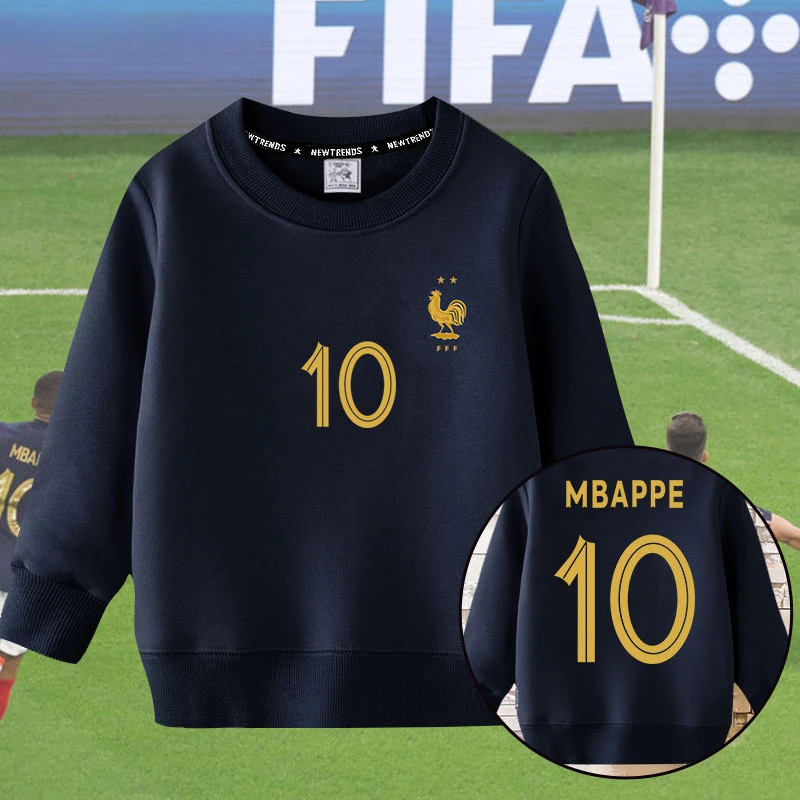 Children's Pullover The French Team Qatar World Cup Fan Uniform Spring and Autumn Boys and Girls Round Neck Pullover Sweater