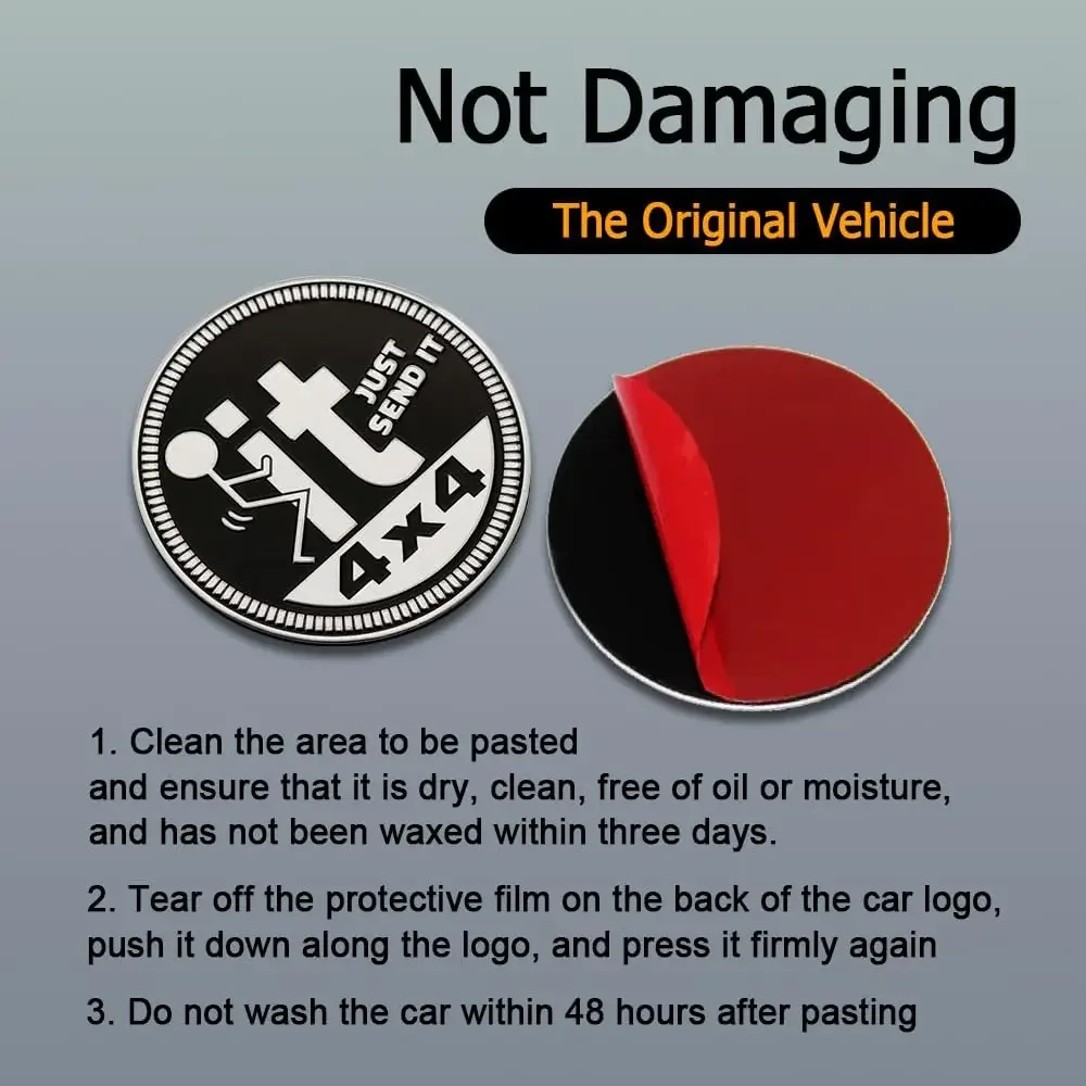 فقط شعار السيارة المقدر بالشارة، 4 × 4 ملصقات شارات السيارات ثلاثية الأبعاد شارات دائرية معدنية لسيارات جيب رانجلر والشاحنات وسيارات الدفع الرباعي