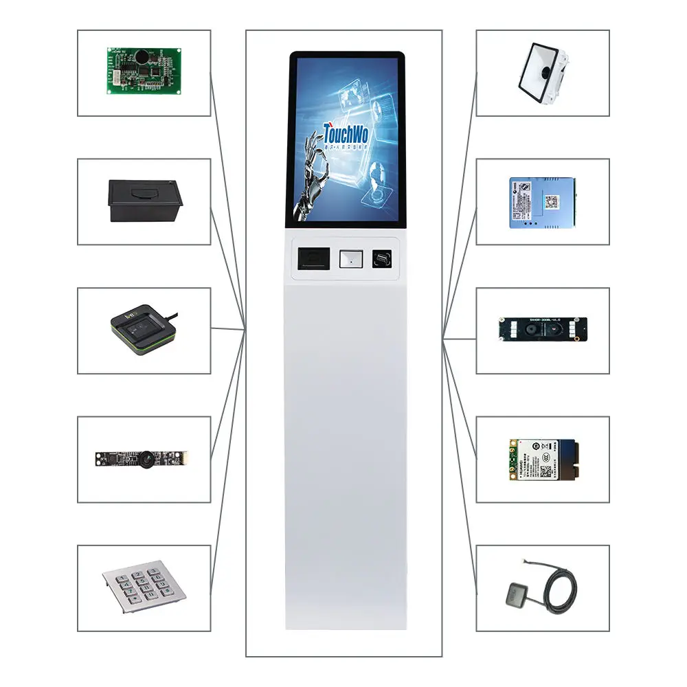 21.5/32 Inch X86/ARM Touch Vending Machine With Thermal Printer, QR Code Scanner, RFID/NFC Card Reader.