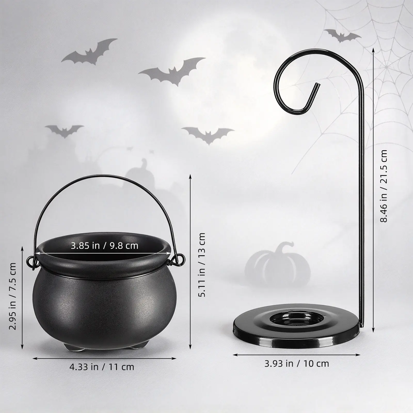 1Set Cauldron Oil Burner Sturdy Ceramic Iron Design Aroma Diffuser for Scented Wax Melts Essential Oils Home Office Wedding Gift