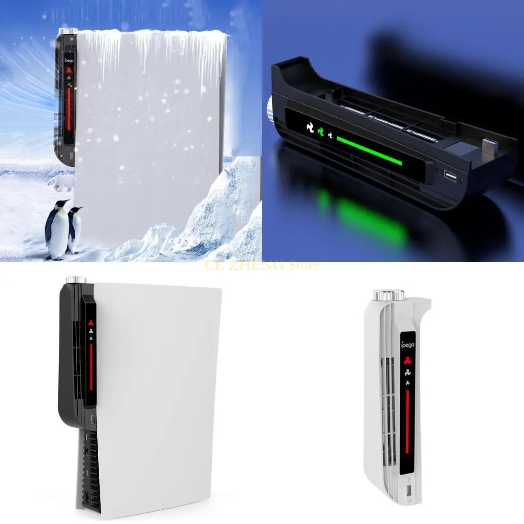 Kipas Pendingin Host Konsol E56B dengan Lampu Indikator Tingkat Kipas Antarmuka USB yang Diperpanjang