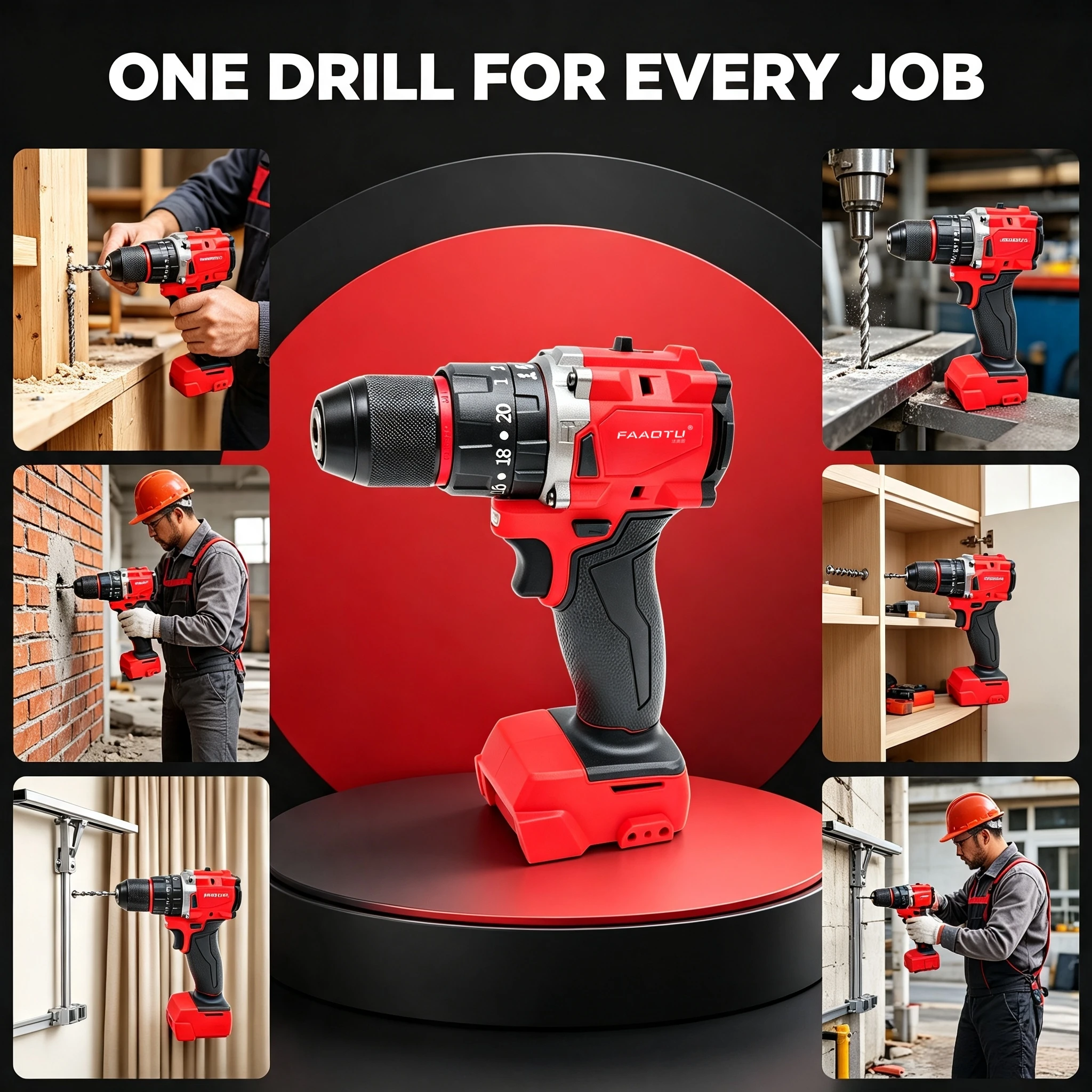 FAAOTU Drill Driver Same Operation&Outer Structure Compatible With MWQ Battery Bare Unit Suitable for MWQ 18v battery NO battery