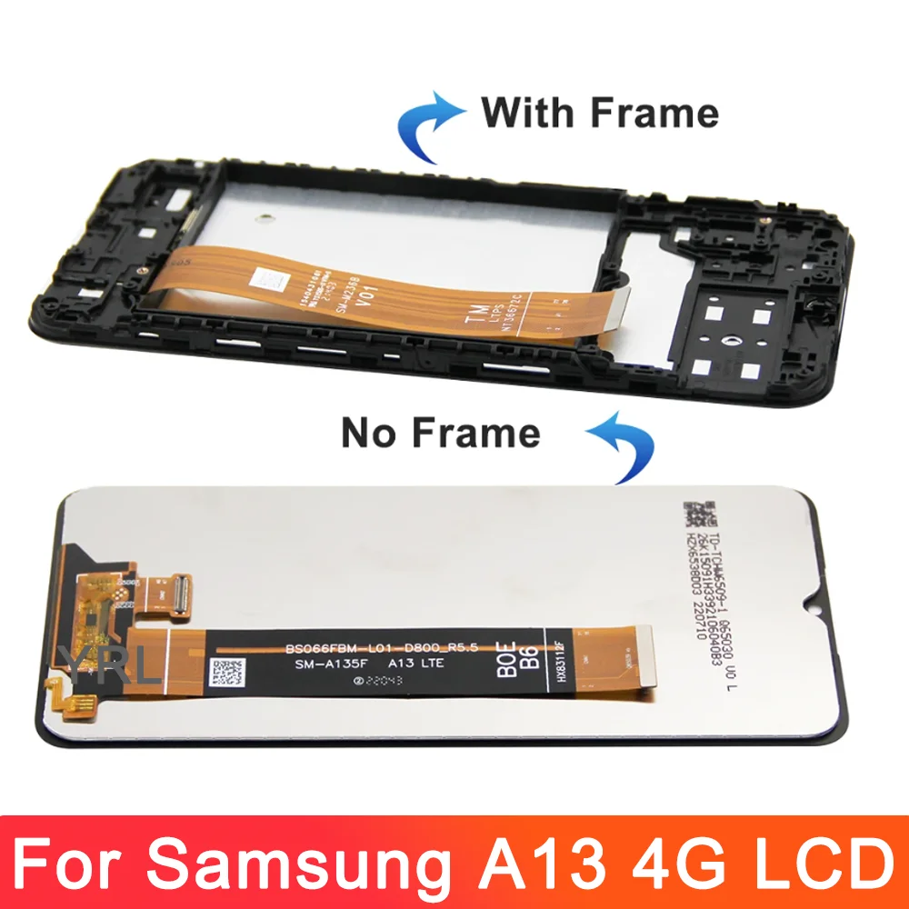 삼성 갤럭시 A13 4G LCD 디스플레이 터치 스크린 디지타이저, 삼성 갤럭시 A13 LTE A135F A135B SM-A135U1 LCD, 6.5 인치 하이 퀄리티