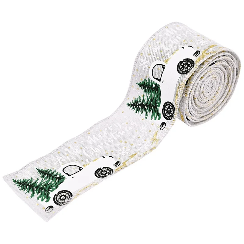 

HOT-3 Rolls Christmas Ribbons Decorative Ribbons For DIY Craft Bows 5Cmx5m Durable Easy To Use