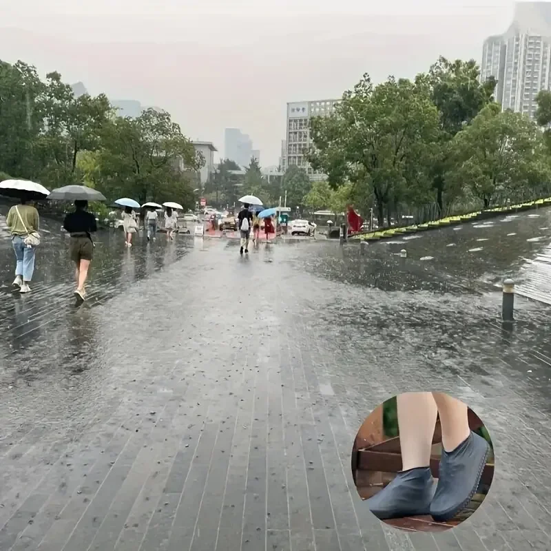 Rubber Rain Boot Overshoes For Outdoor Use, Silicone Waterproof Shoe Covers, Rainy Day Shoe Cover, Reusable Non-Slip Rain