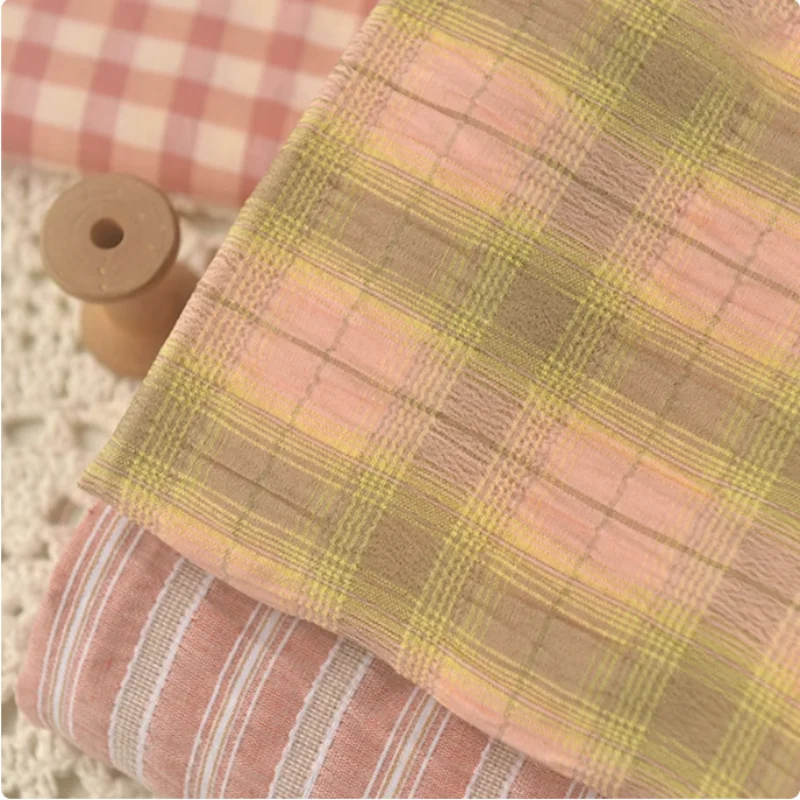 

Pink Yellow Polyester Cotton Fabric Handmade DIY Shirt Top Skirt Dress Children's Clothing Fabrics