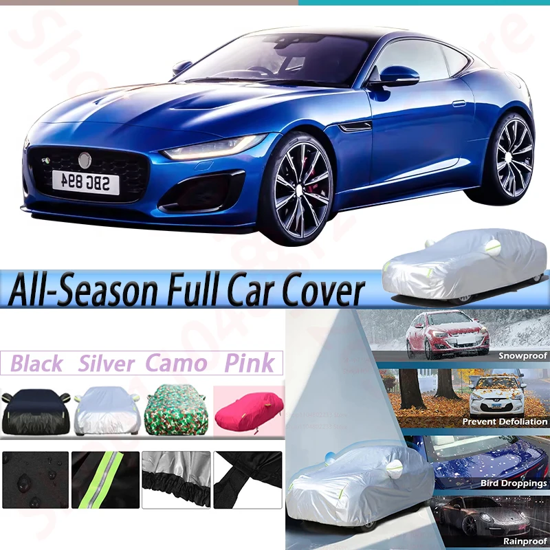 

Silver Waterproof Car Covers For Jaguar F-Type Ftype 2013-2025 Outdoor Anti-UV Sun Rain Snow Protection Dustproof Auto Cover