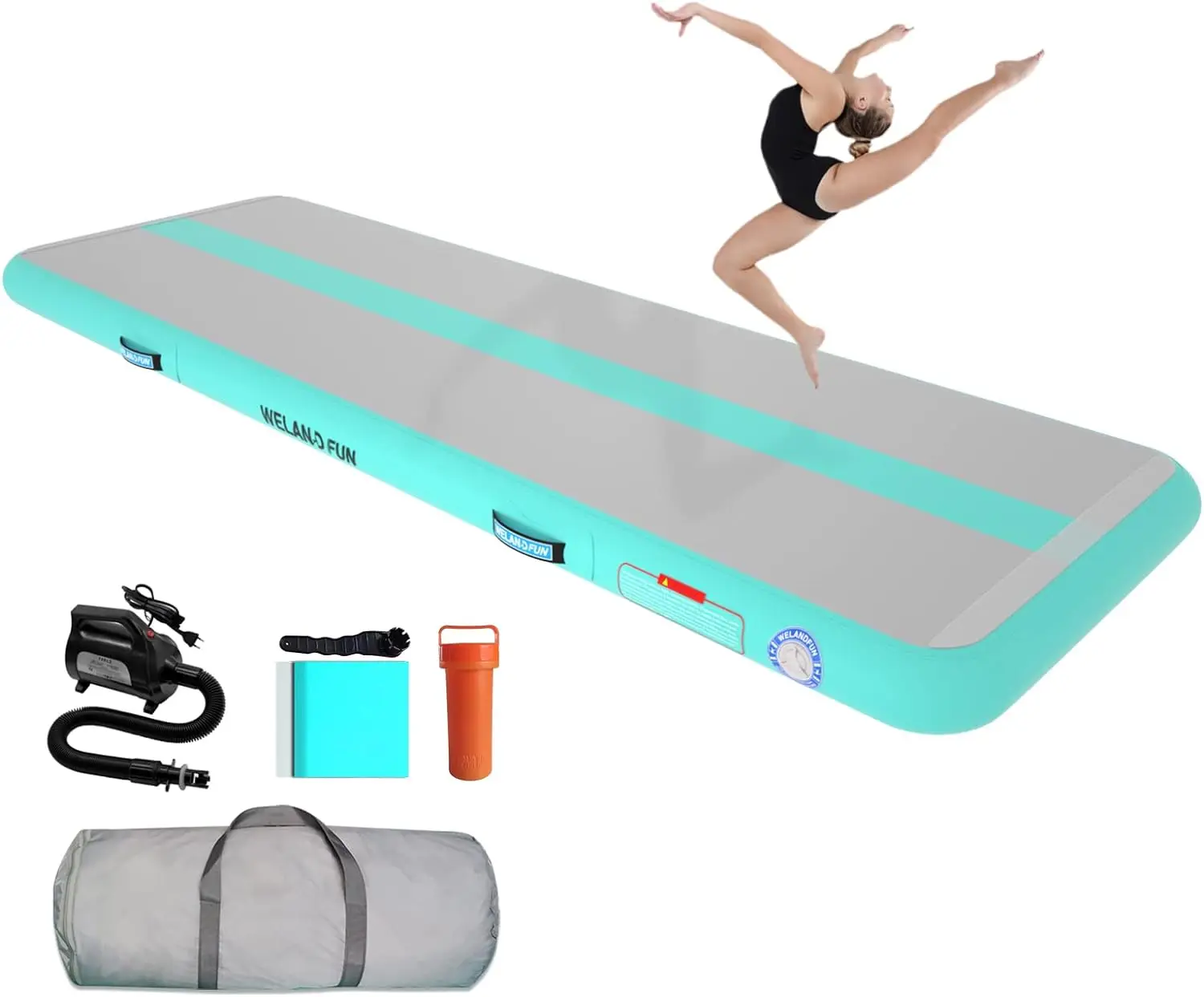 

Air Mat Tumble Track 10ft/13ft/16ft/20ft Inflatable Gymnastics Tumbling Mat 4/6/8 inchs Thickness Mats for Home Use/Gym/Yoga