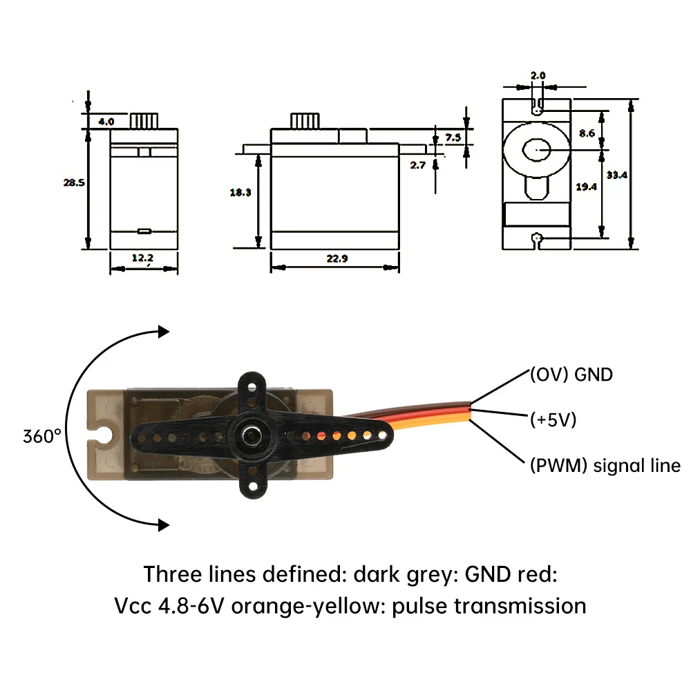 MG90S Mikro analogowa przekładnia kierownicza 12g Metalowa przekładnia kierownicza 180 ° /360 °   Obrót stosowany do sterowania przegubem robota łodzi RC helikopter UAV