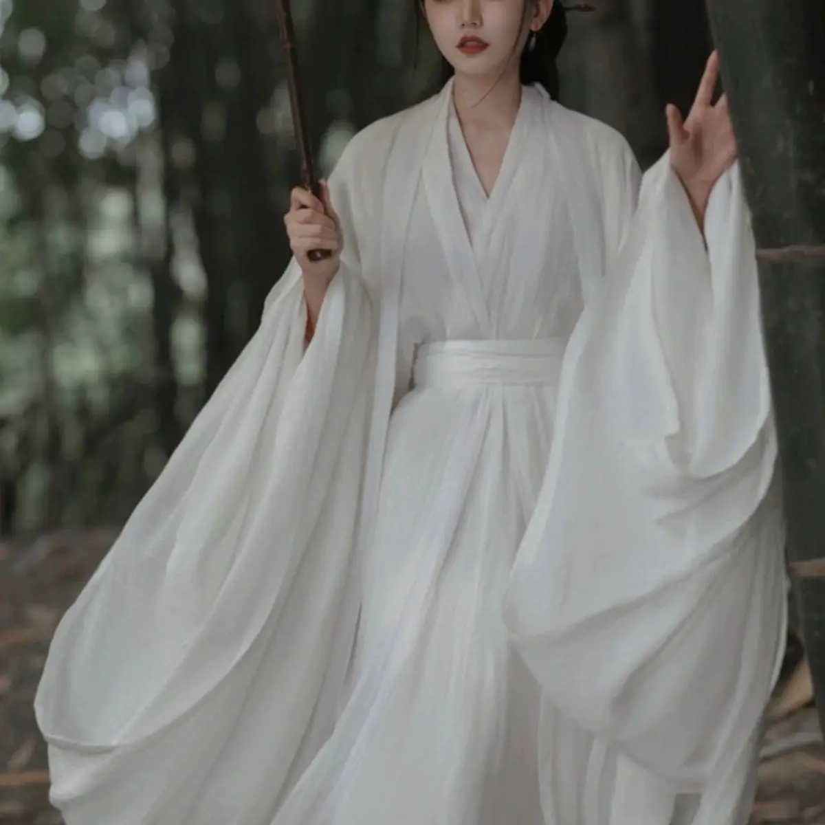 

Yourqipao Китайский традиционный белый ханьфу женская одежда для косплея мечщики и женский костюм Тан