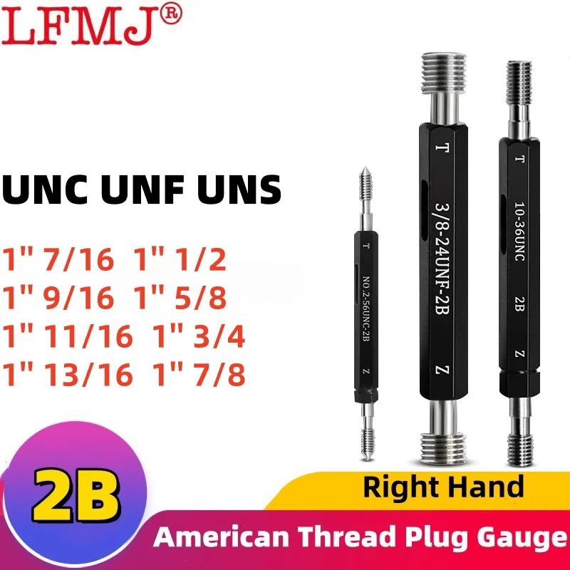 1PCS 2B UNC UNF UNS Steel Mer-cury Gage American Standard Fine Thread Plug Gauge  1''7/16 1''1/2 1''9/16 1''5/8  Measure Tool