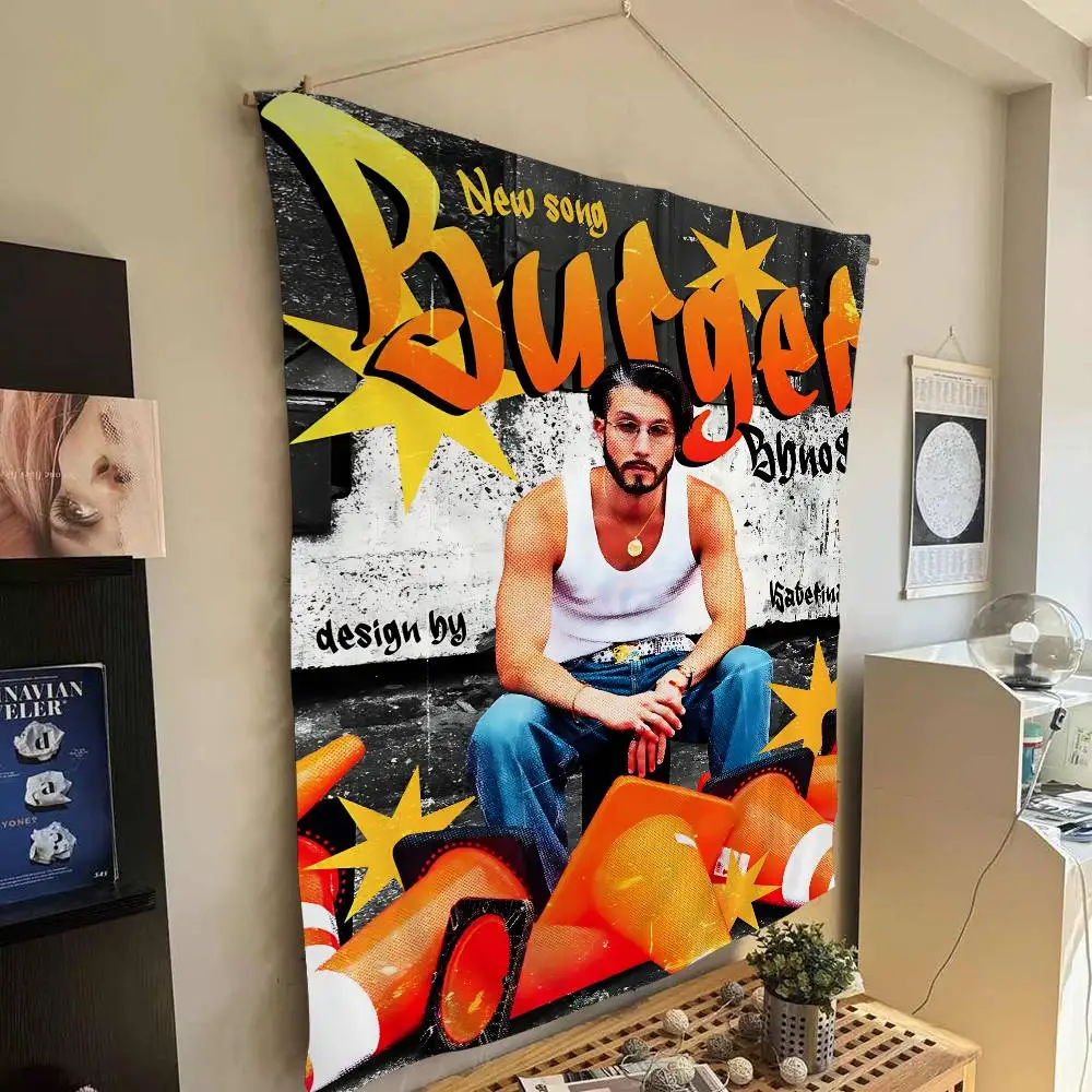 Popular Rap Bbno$ Chart Tapestry Art Science Fiction Room Home Decor Cheap Hippie Wall Hanging